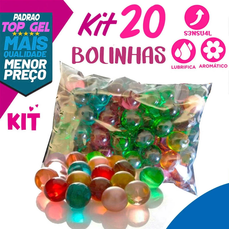 Conjunto com 20 Bolinhas Aromáticas e Lubrificantes